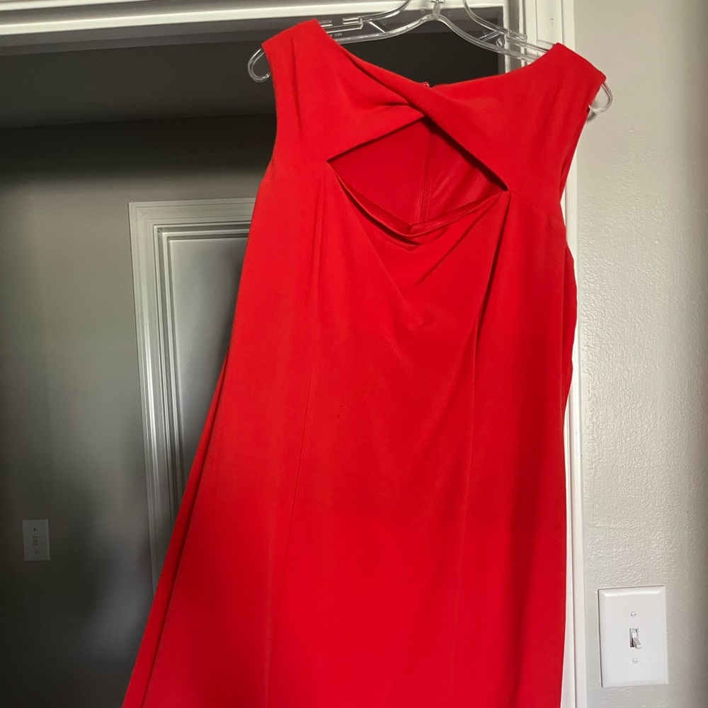 Coral Cut Out Shift Dress